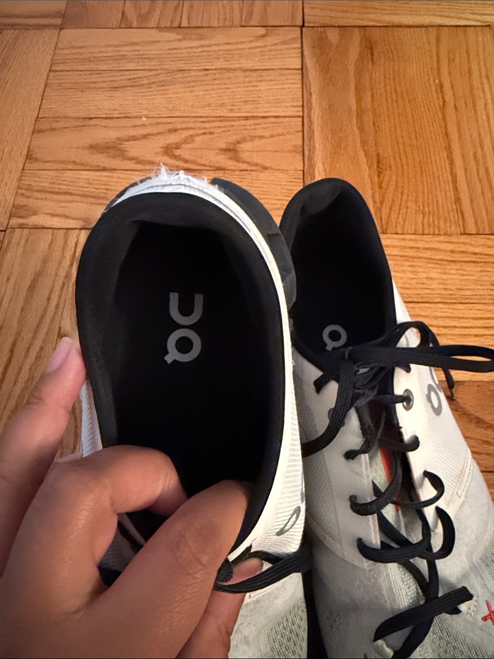 On Running Men's Athletic Shoes in White, Black & Orange - Picture 3 of 6